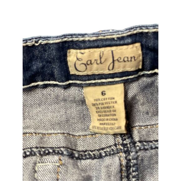 Earl Jean Womens Blue Low Rise Relaxed Straight Crop Jeans Size 6 - Picture 7 of 14